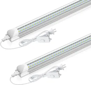 CNSUNWAY 2FT LED Shop Light, 22W 3300LM, 5000K Daylight T8 LED Light Fixture, V Shape, Linkable Shop Lights for Workbench, Garage, Workshop, Under Cabinet, ETL Listed (2-Pack)