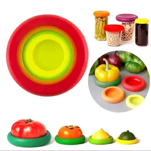 4pcs/Set Silicone Fresh Keeping Cover Lid for Vegetables Kitchen Utensils