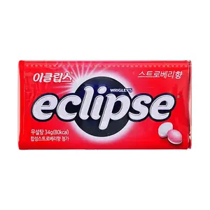 Eclipse Mint Chewy Candy - Sugar-Free Strawberry & Mint Flavors for Fresh Breath & Throat Soothing - 34g Pack - K-Pop Star Byun Woo-seok's Favorite
