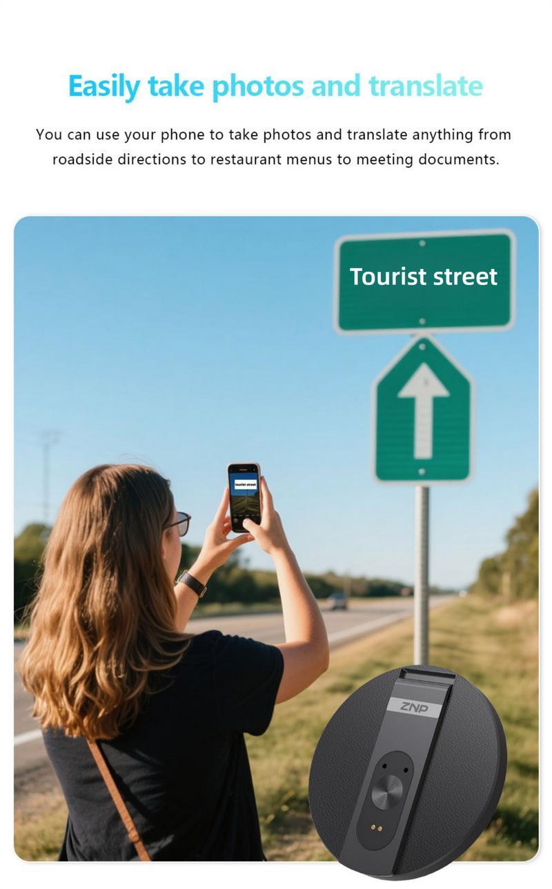 AI Translator Voice Recorder Note Recorder, Translation 146+ languages with Real-time Translation, Supports Video and Voice Call Translation, Magnetic Phone Holder,  Travel Socializing Lectures Meetings Interviews