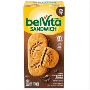 belVita, Breakfast Sandwich Biscuits, Dark Chocolate Creme, 1.76 oz, 25-count