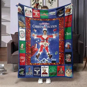 Funny Christmas Themed Blanket, Soft Throw Blanket, Air-conditioned Room Blanket, Warm Nap Blanket for Home Office