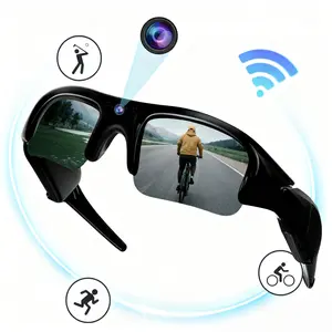 Smart Glasses With Camera Video Glasses HD Smart Glasses Recording Outdoor Sport Glasses with Camera And Audio Wearable Eyeglass Polarized Sunglasses Athletic/Outdoor UV Protection Sunglasses for daily life Sports Smart Glasses