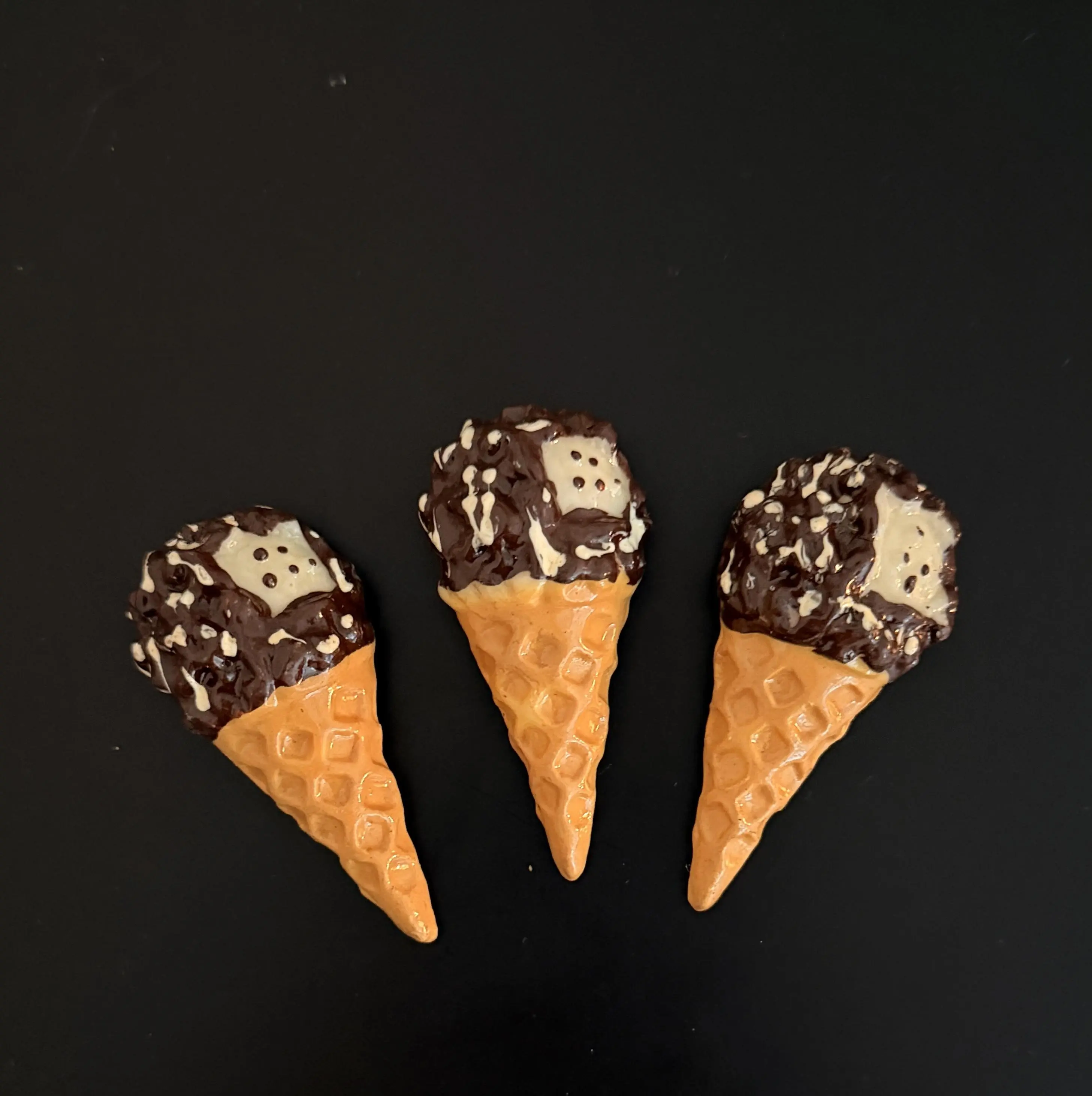 Mini Chocolate Ice Cream Cone Magnet – Realistic Dessert Refrigerator Décor