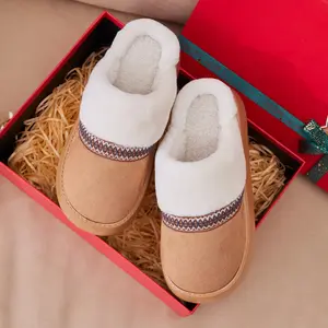 Womens Slippers for Women Cozy Memory Foam House Slippers Winter Warm Comfy Furry Shoes for Indoor Outdoor Suede Platform with Anti-Skid Sole shoes  christmas  list