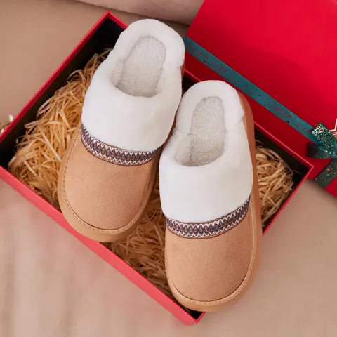 GOEWY Women's Suede Platform Footwear - Anti-Slip Foam-Based Fashion Slippers with Cozy Memory Foam, Furry Lining, Rubber Sole, Winter Warmth, Perfect Fit, Indoor/Outdoor Use