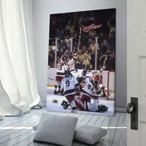 1980 USA Hockey Miracle on Ice Artistic Graphic Print Poster, Paper Sports Photo, Home & Room Wall Art Decor Item