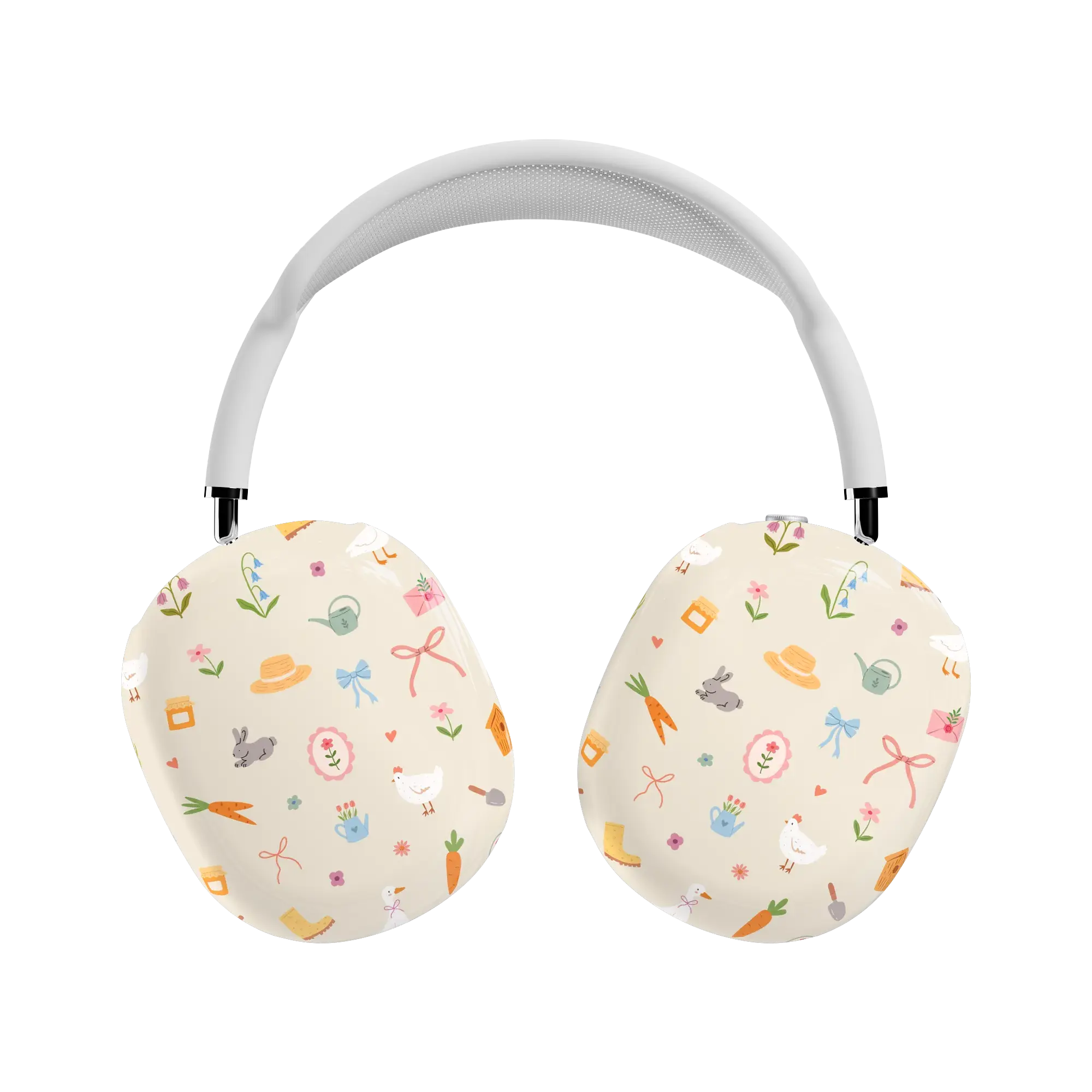 AirPods Max Headphone Case - Snap-On Hard Shell Cover for Protection, Aesthetic Hoppy Garden & Spring Things Design