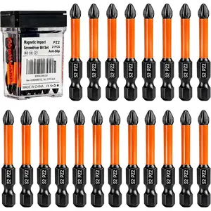 2 Inch PZ2 High    Drill Bit Set, 21 count, Anti-Slip Pozidriv Bits, S2 Steel, Phosphating Driver Bit Set with CNC   Bits for Power Drill