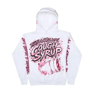 That's A Awful Lot Of Cough Syrup Pink White Tracksuit Set Lightweight Fleece Hoodie & Sweatpants Y2K Streetwear Men Women Aesthetic Hip Hop Outfit