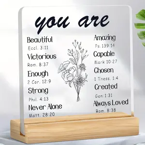 Religious Catholic Spiritual Gifts Acrylic Desktop Decoration, Creative Desktop Decoration, Suitable for Christian Women Birthday Gifts, Gifts, Signs, Signage