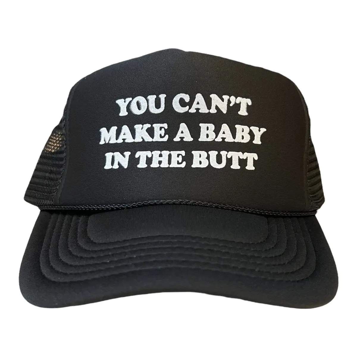 You can’t make a baby in the butt hat funny trucker hat gender reveal bachelor party baby shower gag gift funny womens hat hot pink hat dad hat Snapback Black Caps Snapback Closure