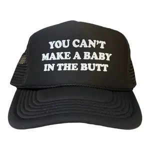 You can’t make a baby in the butt hat funny trucker hat gender reveal bachelor party baby shower gag gift funny womens hat hot pink hat dad hat Snapback Black Caps Snapback Closure