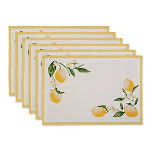 Design Imports Lemon Bliss Printed Placemat Set of 6
