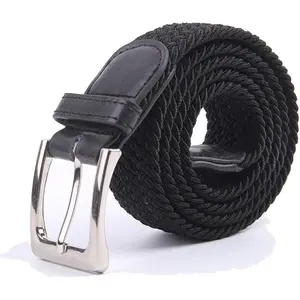 Canvas Elastic Fabric Woven Stretch Multicolored Braided Belts