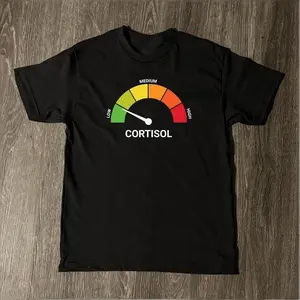 High Cortisol Low Cortisol Funny Casual 100% Cotton Heavyweight Short Sleeve T-Shirt