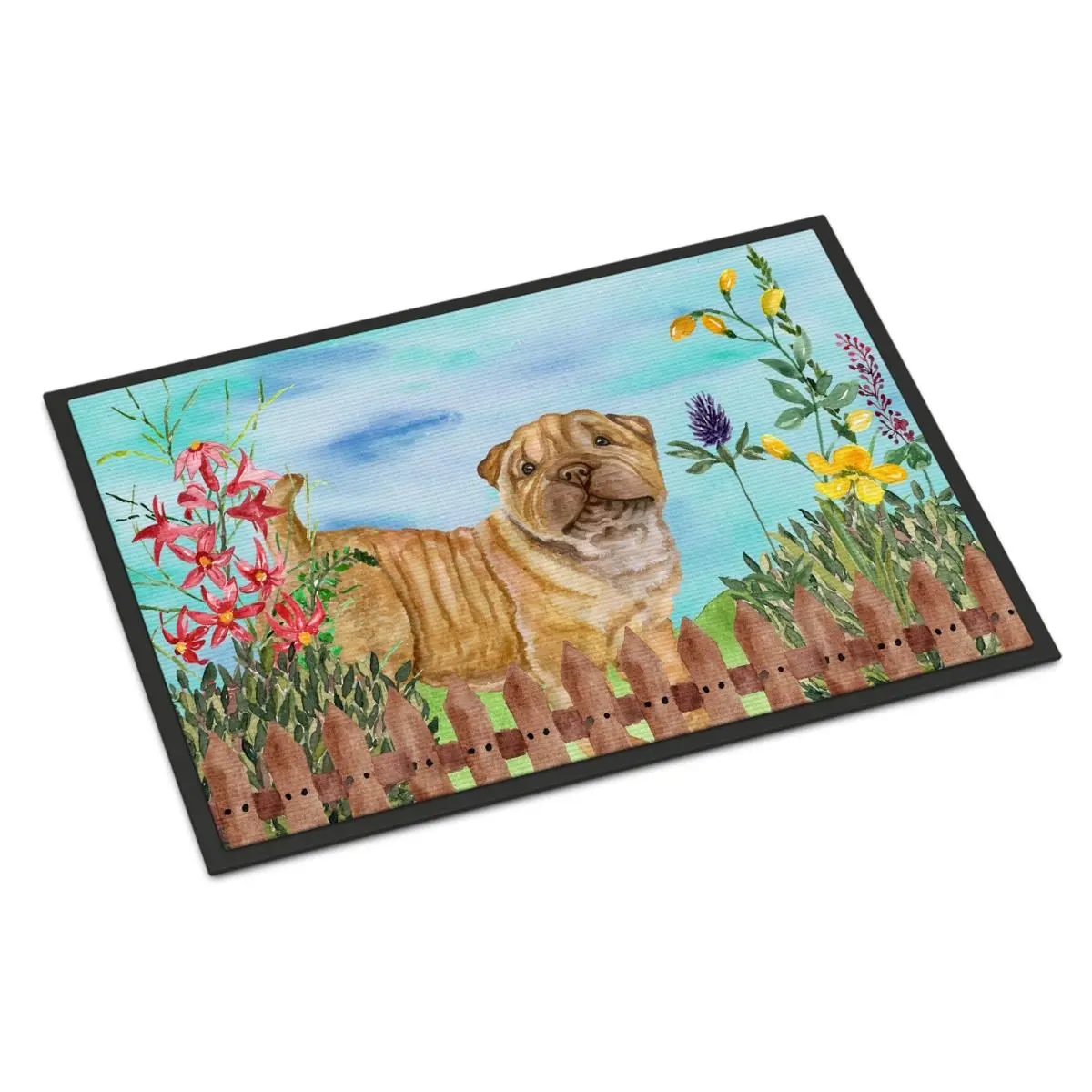 212 MAIN Shar Pei Puppy Artistic Rug - 24x36 in Durable Fade-Resistant Textile Mat Rug, Rubber Backing for Indoor-Outdoor Use