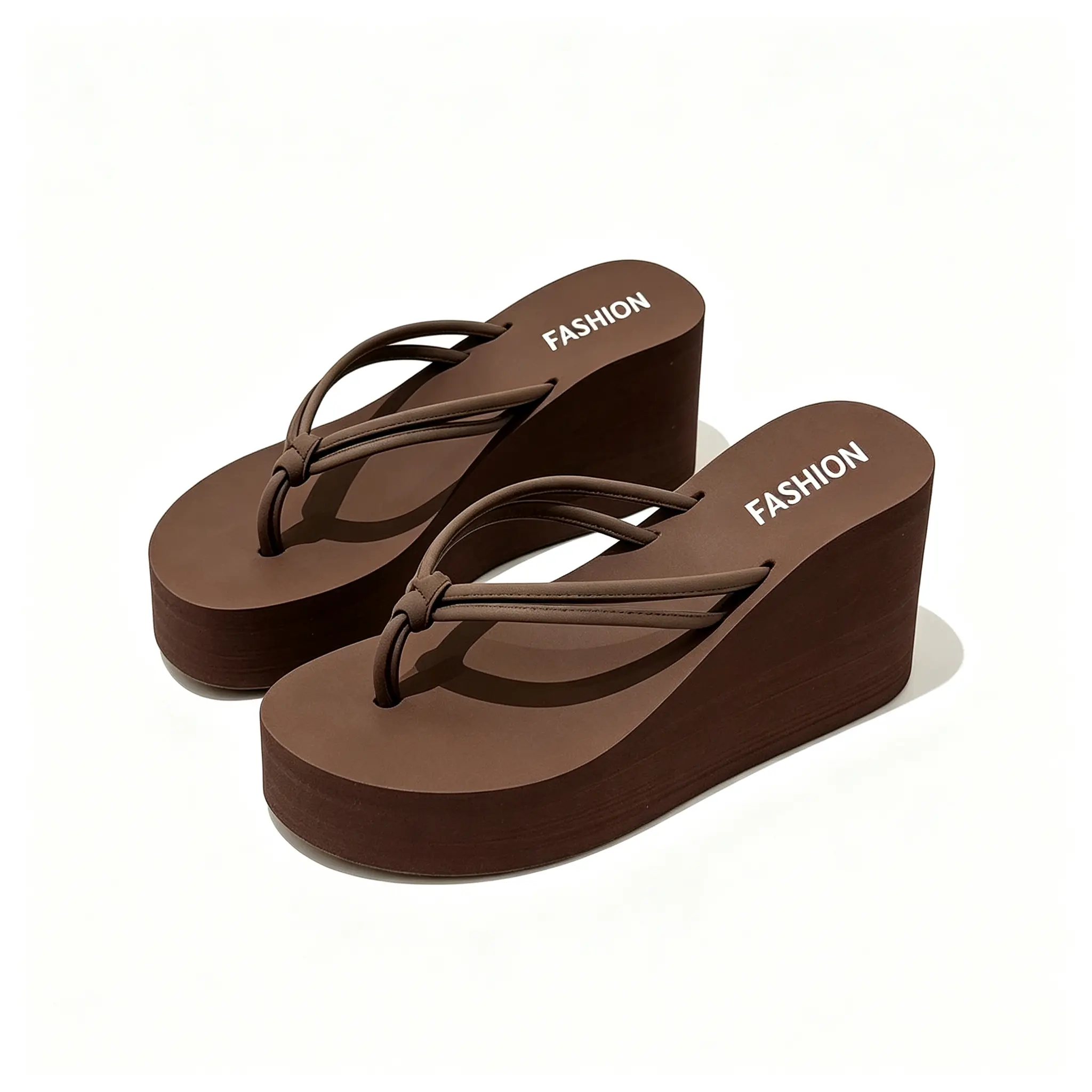 Women's EVA High Wedge Platform Flip Flop Shoes, Lightweight Height-Boosting Non-Slip Thick Sole, Minimalist Slip-On Thong, Soft Cushioned Insole, Suitable for Summer Beach, Vacations, Daily Casual Wear