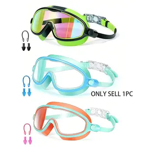 Swimming Goggles 3-15 Years, Wide Vision Anti-Fog UV Protection Leak-Proof, Boys Girls Teen Swimmers, PVC Frame, 1/3pcs