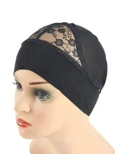 1 Piece Headband Wig Cap Wig Grip Band Front Lace Wig Cap with Adjustable Elastic Headband Wig Caps for Making Wigs