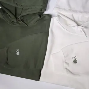 [ CUSTOM IN DESCRIPTION ] Custom Embroideried Initial Heart Hoodie On Sleeve, Personalized Initials Embroidery Sweatshirts, Matching Couples Outfit, Anniversary Gifts | Trendy Sweatshirt