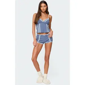 Edikted Women's Eliane Contrast Lacey Shorts