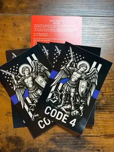 ST. MICHAEL + 1  FLAG + 1 RED CARD Graphic Decal Vinyl Decal Sticker