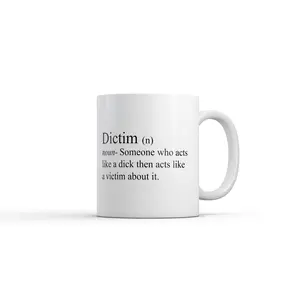 Dictim Definition Mug Funny Sarcastic Graphic Novelty Coffee Cup - 11oz Funny Coffee Mugs Ceramic Printed Drinkware Cup