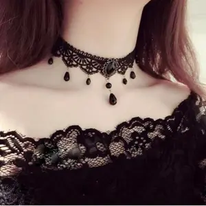 Women's accessories: court gothic style choker necklace, lace choker, vintage choker necklace