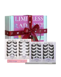 [RUBY VIBE CO] Glam & Doll Lash Premium Gift Set | Faux Mink Lashes, Lash Adhesive & Black Gel Eyeliner Kit