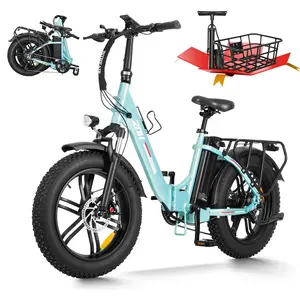 ZNH 20" *4.0 Fat Tire Electric Bike for Adults,Powerful 1500W Brushless Motor,Foldable E Bike with 48V 13Ah Removable Battery ,Folding Electric Mountain Bike,7-Speed,UL2849,Green