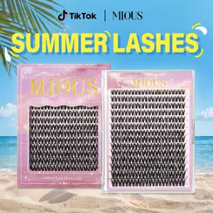 Mious [New D-001 Box] DIY Lash Clusters Volume Lash Waterproof Long-Lasting Eyelashes Volume Lash with Eyelash Glue Beginner-Friendly Individual Lashes Makeup for Girls Cosmetic Lash Clusters