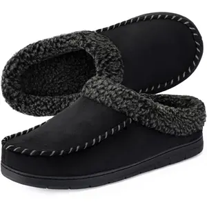 ULTRAIDEAS Men's Nealon Moccasin Clog Slipper, Slip on Indoor/Outdoor House Shoes