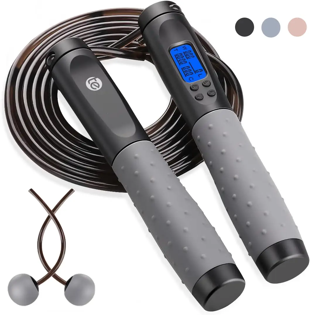 2 In 1 Cordless Jump Rope with Counter for Fitness - Adjustable Smart Skipping Rope For Men Women Kids Outdoor Speed Boxing Crossfit Workout Exercise