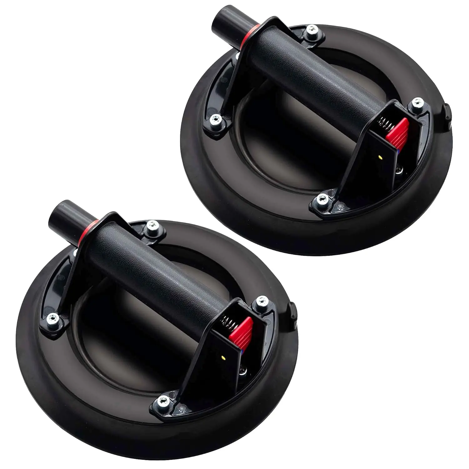8" Heavy Duty Suction Cup to Lift Large Glass, Tile, Marble, Industrial Vacuum Suction Lifter with Handle for Glass Lifting & Replacement, 240 lbs Load Capacity, Carrying Case (2 Pack)