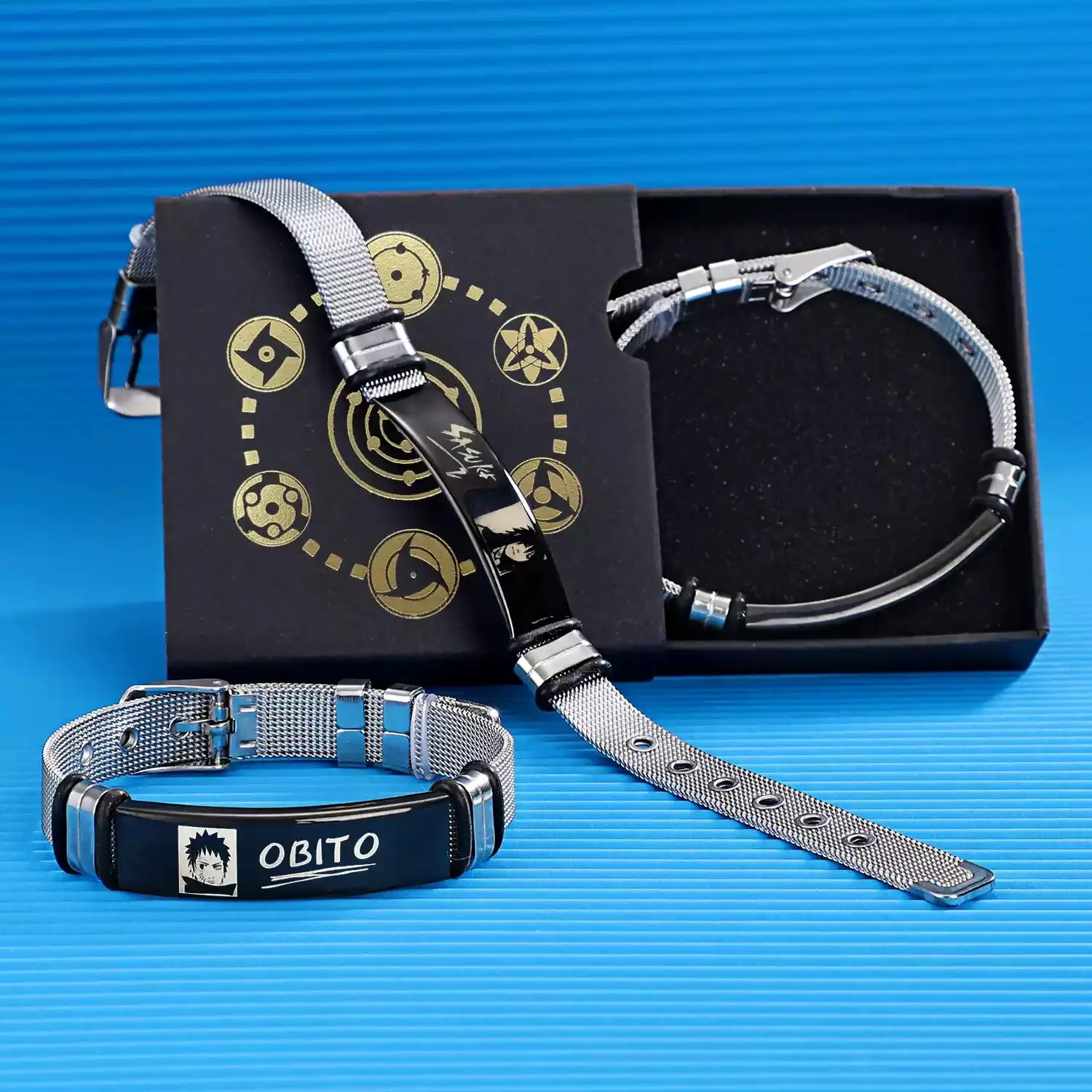 Anime Ninja Adjustable Metal Wristband Fashion ID Tag Bracelet for Men & Women Sleek Modern Look Comfortable Fit Ideal for Anime Fans
