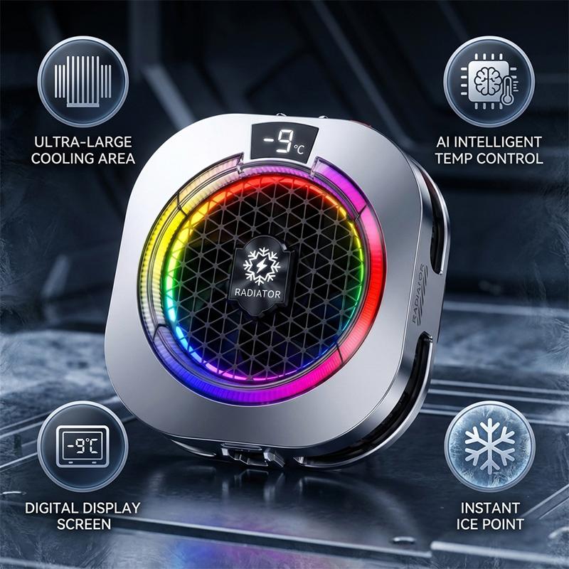 BlueWow TH16 Pro Max Portable USB Phone Cooler - 5 Modes, Stepless Level Adjustment, Vibrant RGB Lighting, Magnetic & Clip-On Design, Charging Gaming Accessory, Gift Box for Mobile PUBG, CODM detail 9