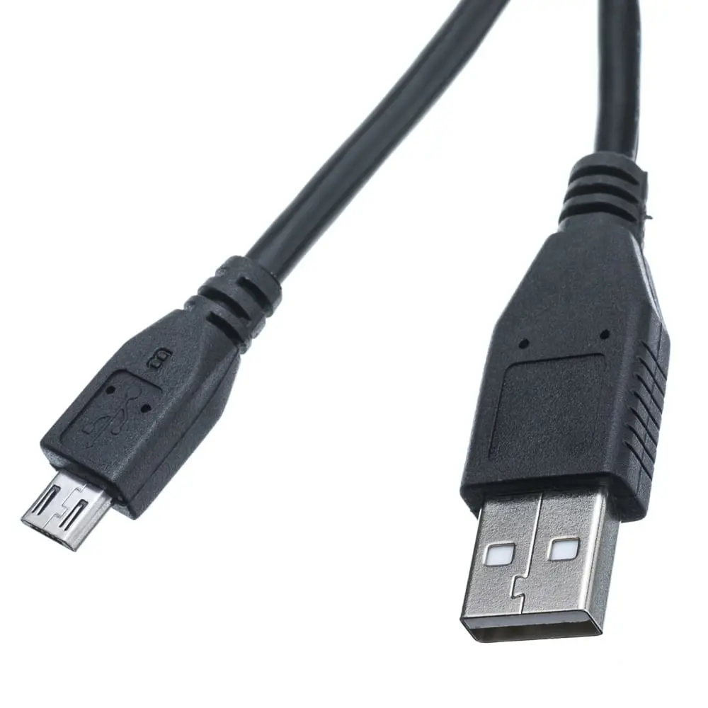 Black Micro USB 2.0 Charging & Connection Cable - Type A Male to Micro-B Male Connector, 1 ft, for Cellphone, Mobile & Smartphone Chargers, Electronic Devices