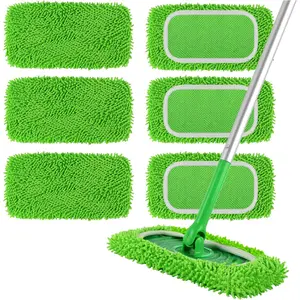 6 count  Microfiber Mop Pads Compatible with  Sweeper, Wet and Dry Flat mop Cover, Replacement Sweeping Mopping pad Refills for Surface/Hardwood Floor Cleaning