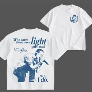 One More Light Chester Bennington Tribute Tee – Vintage Acid Heavy Cotton Oversize Unisex Rock Band T-Shirt, Sweatshirt & Hoodie, Retro Y2K Nu Metal Streetwear Top, Linkin'n Parks Music Merch for Fans 2000s Tour