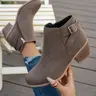 Women's Vintage Short Boots, Thick Rubber Anti-Slip Sole, Height Increasing Slip Resistant Boots, Fashionable Boots for Spring and Autumn, Fashion Versatile Footwear, Thick Heeled Boots