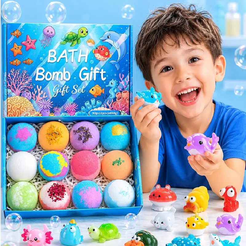 Bath Bomb Gift Set for Kids Adults Fun Animal Shapes Relaxing Fizzy Bath Bombs with Natural Ingredients Soothing Aromatherapy Perfect Gift for Family Spa Bath Time Fun