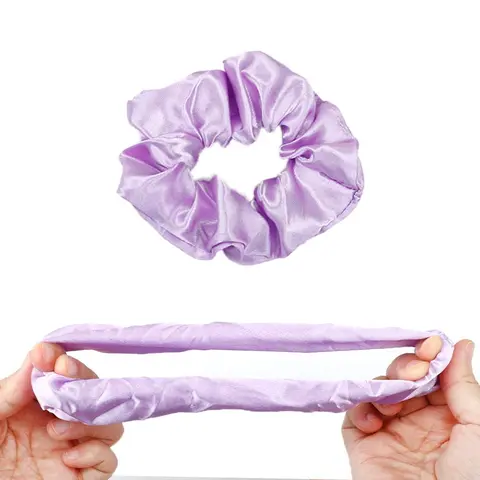 Pobokix Women's Silky Satin No-Damage Elastic Band Scrunchies - Daily Colorful Hair Accessories, Hair Styling Accessory for High Ponytails, Messy Buns (Scrunchies de Satin)