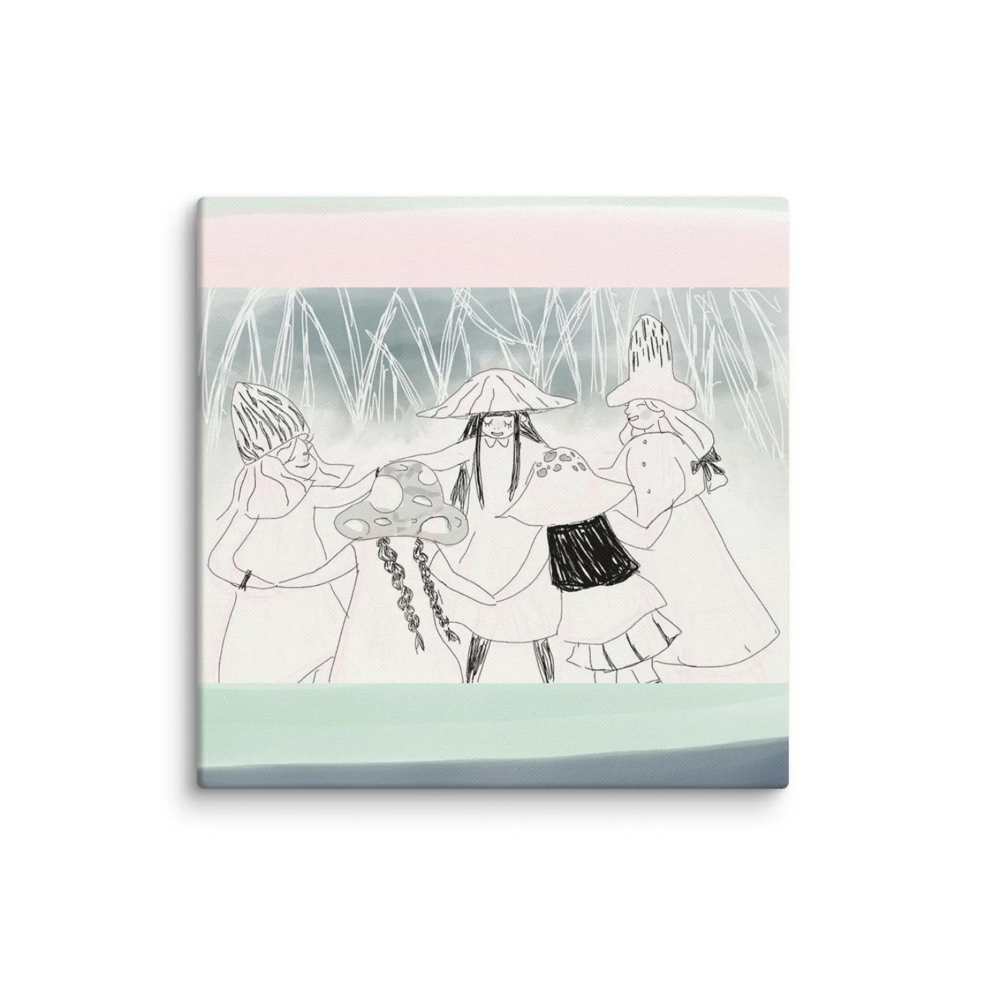 Fairy Circle Canvas Print – Whimsical Illustration Wall Art
