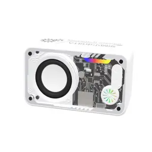 white  Sleek Minimalist Bluetooth Speaker | Transparent Tech Decor | Modern Valentine's Gift for Home & Office Accents