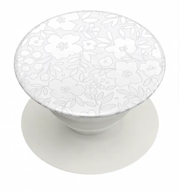 Adhesive Phone Grip, Holder – Blanc Fresh | Comfortable Secure Hold, Anti-Drop, Kickstand, Flower Floral Design, Kindle Paperwhite, Magnetic