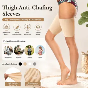 Neutral Elastic Thigh Sleeves, High Elasticity, Tight-fitting Wrap, Support, Anti-friction, Running, Jogging, Cycling, Sports Leggings