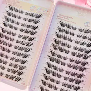 Self Adhesive False Lashes - Large Capacity 24 Pairs Fox Eye Style (Daji Inspired) | No Glue Needed, Reusable, Voluminous Fluffy Lifting Eyelashes for Dramatic Eye Enlargement, Elegant Packaging, Easy Application Faux Lashes for Sultry Fox-Inspired Makeup