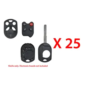 Car Key Fob Shell for 2012-2014 Ford Focus, 4B Design (25 Pack)
