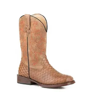Youth Roper 'Viper' Fish Scale Cowboy Boots